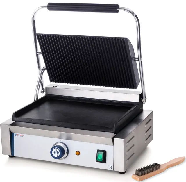 Pressgrill, Panini Rillet topp og glatt bunn 