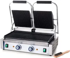 Pressgrill, dobbel Rillet topp og bunn