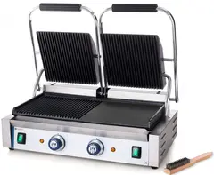 Pressgrill, dobbel Halv rillet og halv glatt