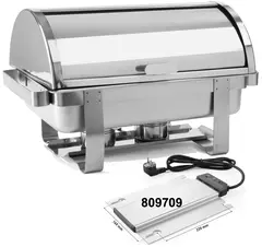 Chafing dish med roll-top, rustfri 1/1 GN