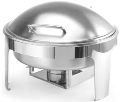 Chafing dish med hengslet lokk, rund 6 liter