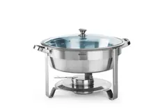 Chafing dish, rund med glasslokk 3,5 liter