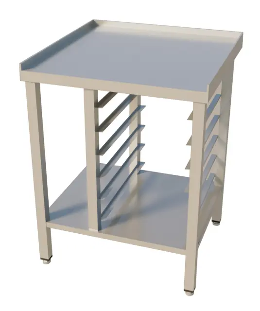 Stativ for ovner med rack for 60x40 cm LxDxH: 72x72x96 cm 