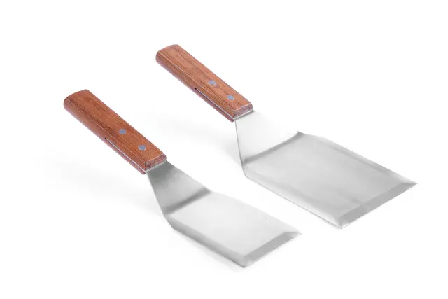 Stekespade for hamburger, mørk tre 7,5x27 cm 