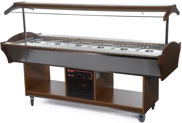 Varmebuffet, Dark Walnut Kapasitet 6/1 GN 