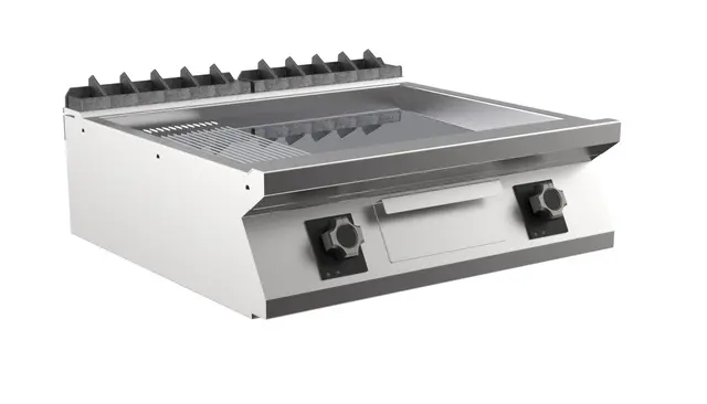 Flatgrill 1/3 Rillet Chrome, 2 steksoner 